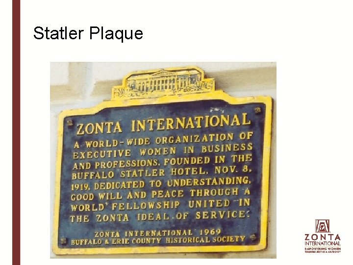 Statler Plaque 