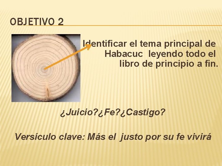 OBJETIVO 2 Identificar el tema principal de Habacuc leyendo todo el libro de principio