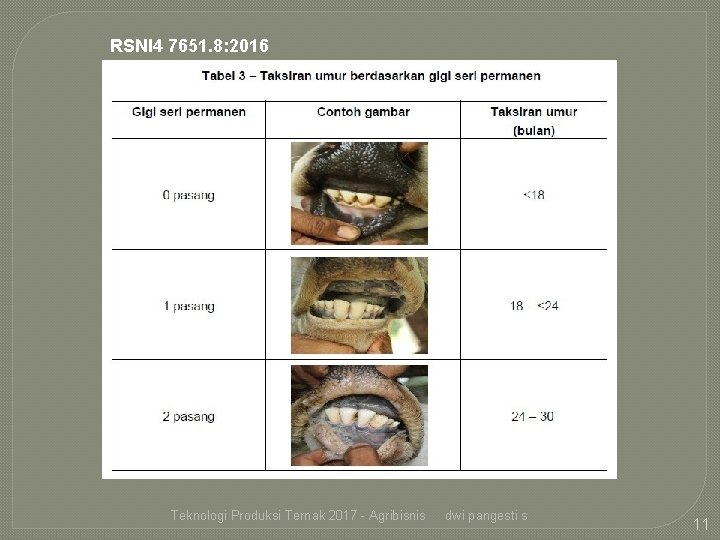 RSNI 4 7651. 8: 2016 Teknologi Produksi Ternak 2017 - Agribisnis dwi pangesti s