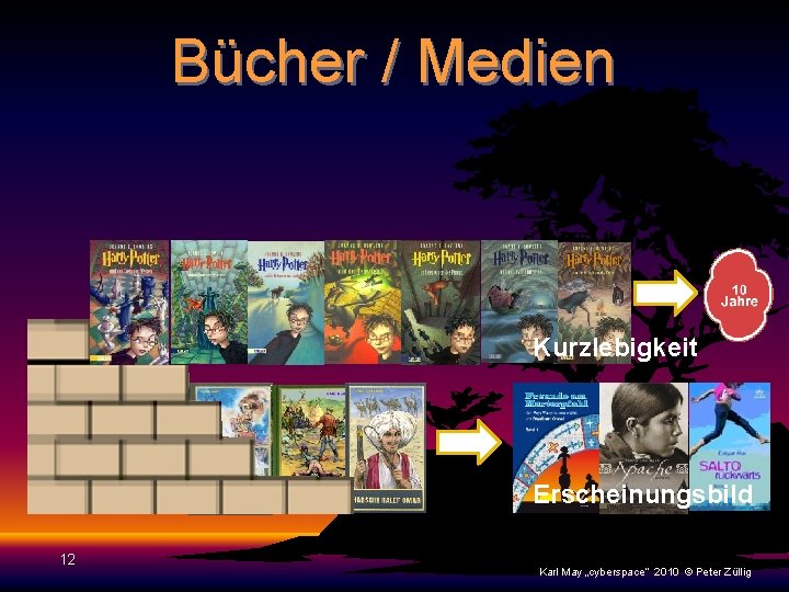 Bücher / Medien Kurzlebigkeit Erscheinungsbild 12 Karl May „cyberspace“ 2010 © Peter Züllig 