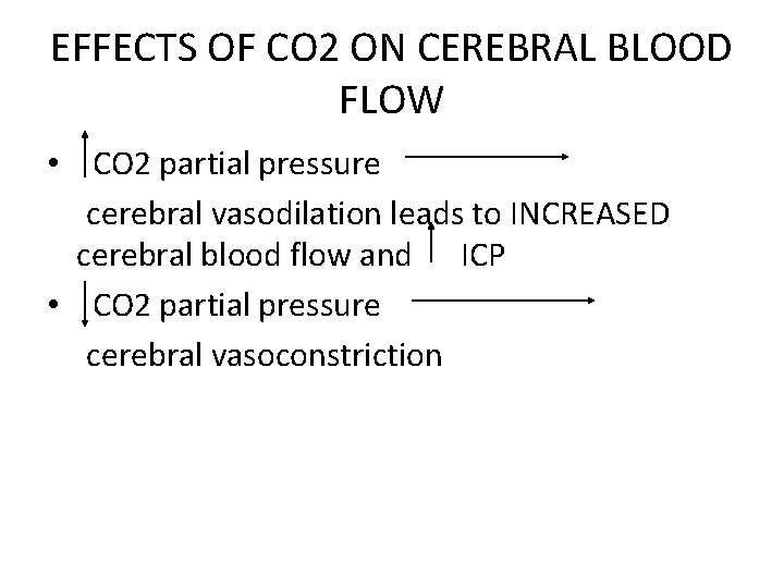 EFFECTS OF CO 2 ON CEREBRAL BLOOD FLOW • CO 2 partial pressure cerebral