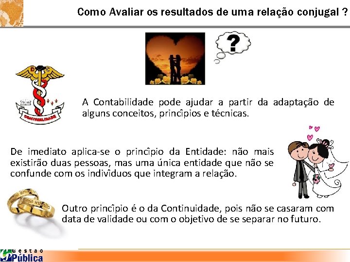 Como Avaliar os resultados de uma relação conjugal ? A Contabilidade pode ajudar a