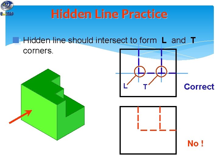Hidden Line Practice Hidden line should intersect to form L and T corners. L
