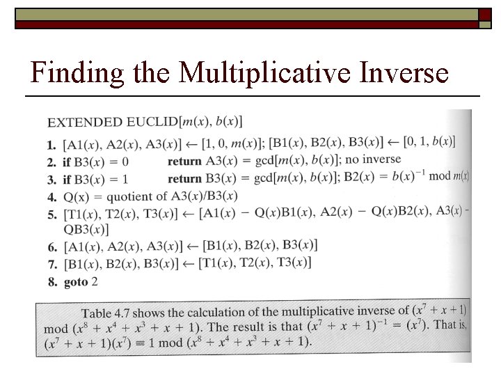 Finding the Multiplicative Inverse 45 