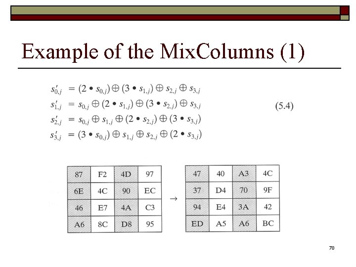 Example of the Mix. Columns (1) 78 