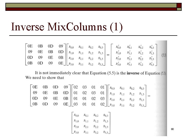 Inverse Mix. Columns (1) 80 
