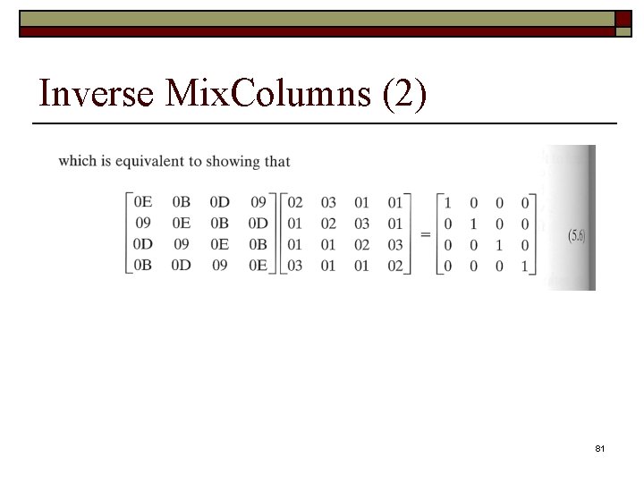 Inverse Mix. Columns (2) 81 