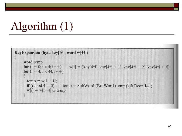 Algorithm (1) 86 