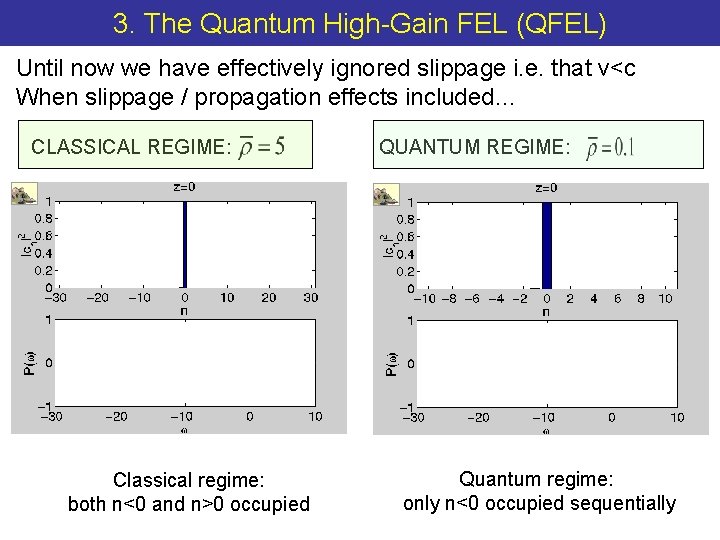 3. The Quantum High-Gain FEL (QFEL) Until now we have effectively ignored slippage i.