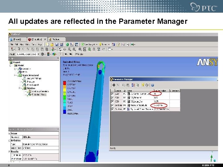 All updates are reflected in the Parameter Manager 9 © 2006 PTC 