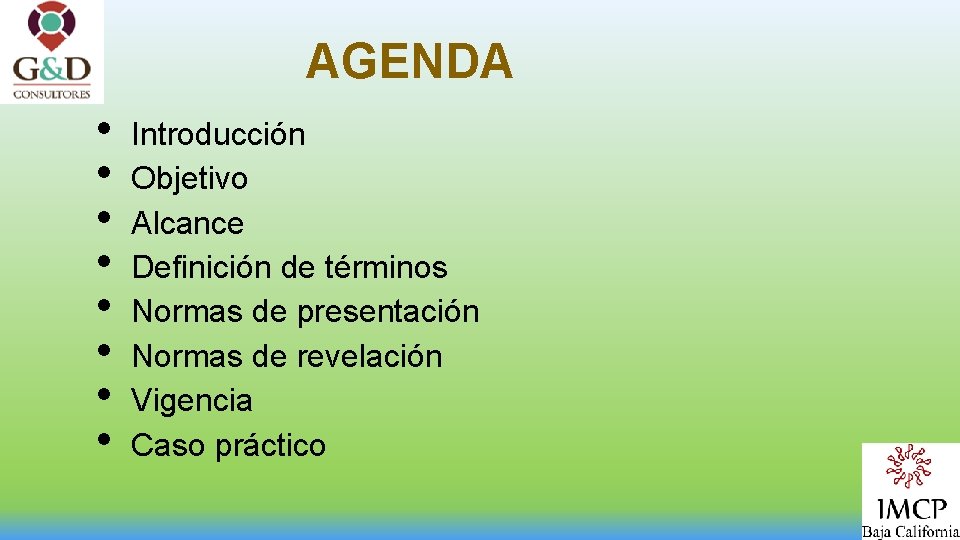 AGENDA • • Introducción Objetivo Alcance Definición de términos Normas de presentación Normas de