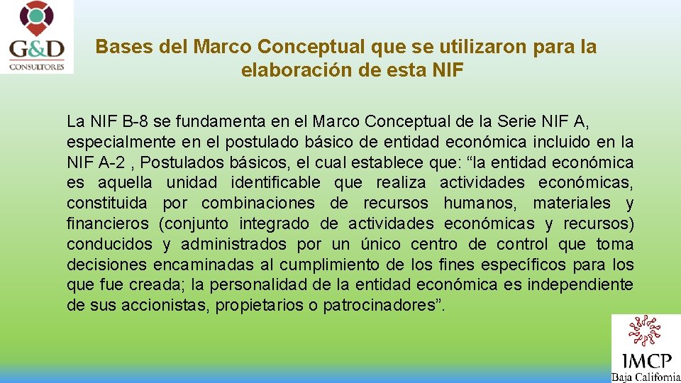 Bases del Marco Conceptual que se utilizaron para la elaboración de esta NIF La