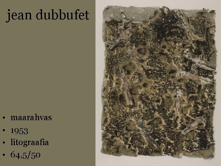 jean dubbufet • • maarahvas 1953 litograafia 64, 5/50 