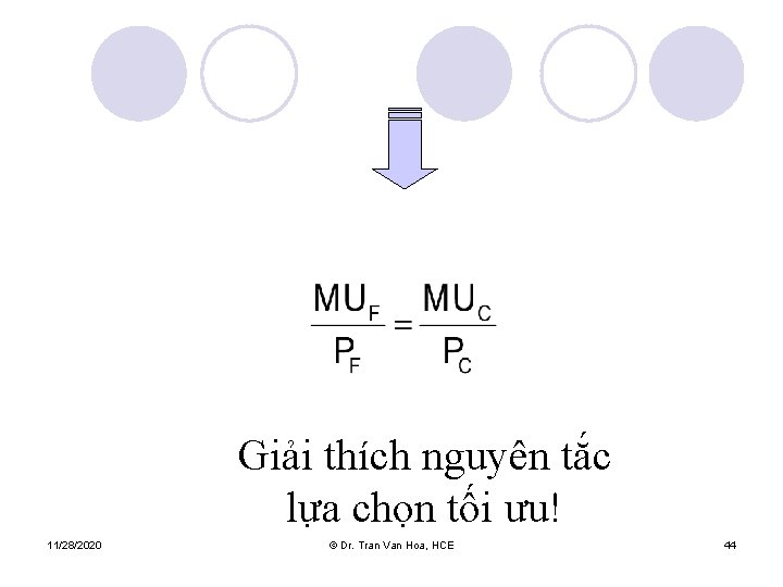 Giải thích nguyên tắc lựa chọn tối ưu! 11/28/2020 © Dr. Tran Van Hoa,