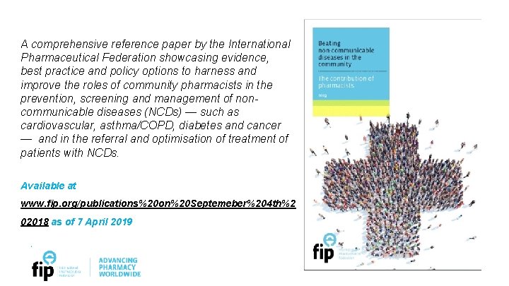 A comprehensive reference paper by the International Pharmaceutical Federation showcasing evidence, best practice and