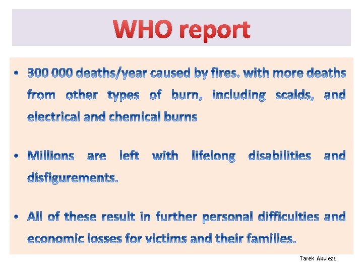 WHO report Tarek Abulezz 