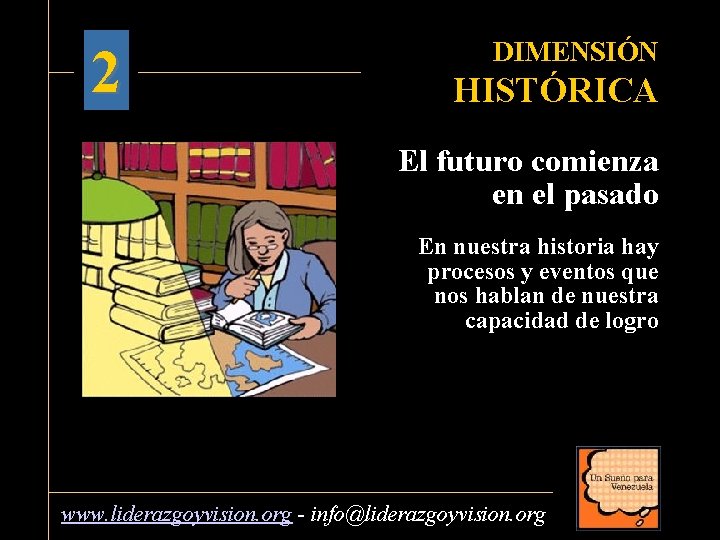 2 DIMENSIÓN HISTÓRICA El futuro comienza en el pasado En nuestra historia hay procesos