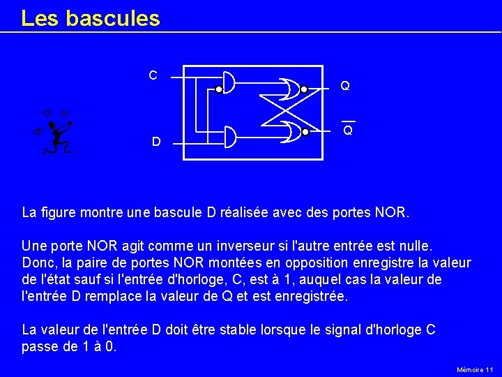 Les bascules C D Q Q La figure montre une bascule D réalisée avec