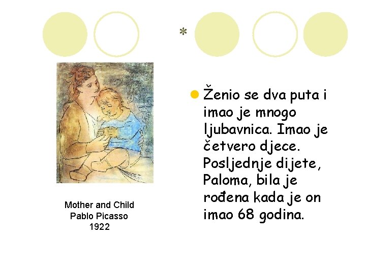 * Mother and Child Pablo Picasso 1922 l Ženio se dva puta i imao