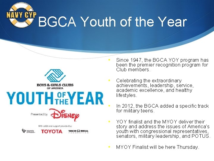 BGCA Military Learning Institute Navy Training Day August