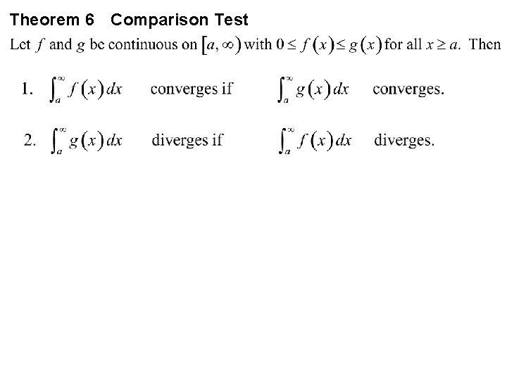 Theorem 6 Comparison Test 