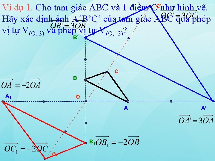 Ví dụ 1. Cho tam giác ABC và 1 điểm OC’như hình vẽ. Hãy