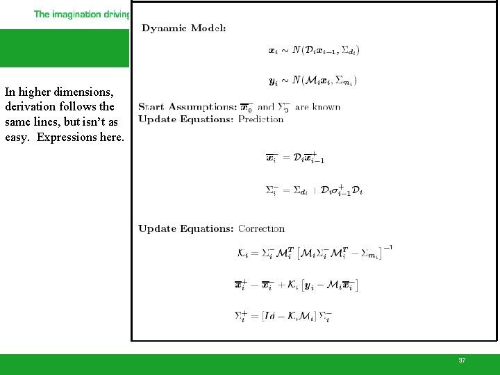 In higher dimensions, derivation follows the same lines, but isn’t as easy. Expressions here.