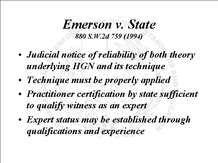 Emerson v. State 880 S. W. 2 d 759 (1994) • Judicial notice of