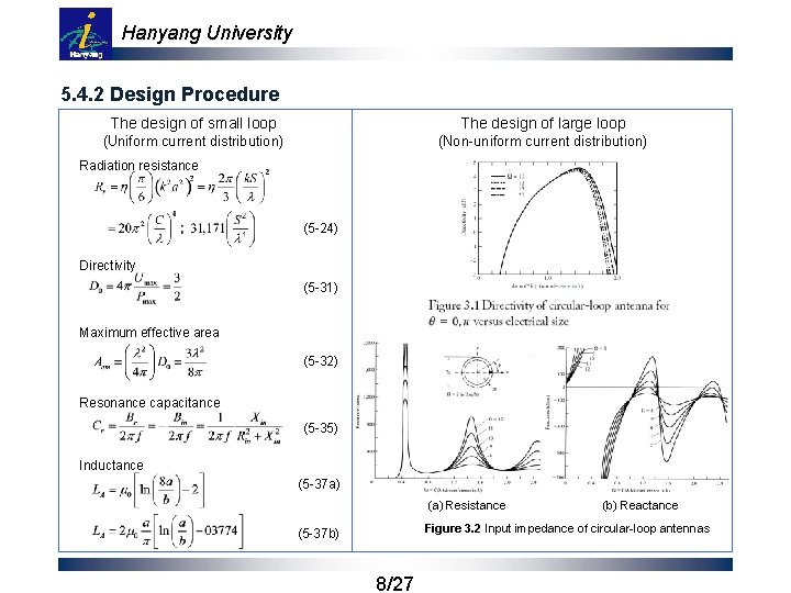 Hanyang University 5. 4. 2 Design Procedure The design of small loop The design