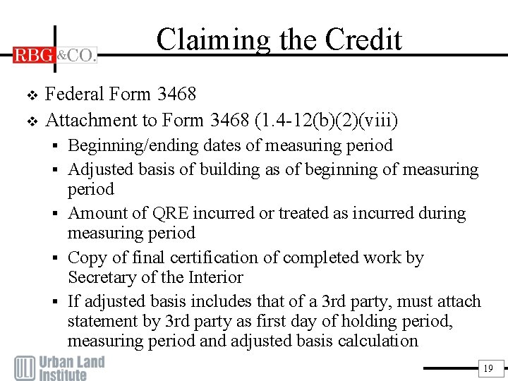 Claiming the Credit v v Federal Form 3468 Attachment to Form 3468 (1. 4