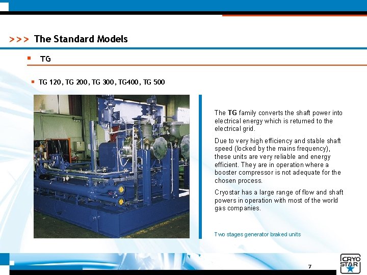 >>> The Standard Models § TG 120, TG 200, TG 300, TG 400, TG