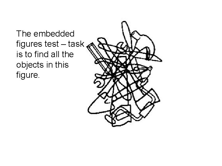 The embedded figures test – task is to find all the objects in this