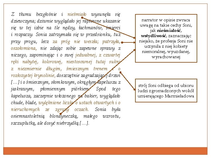 Z tłumu bezgłośnie i nieśmiało wysunęła się dziewczyna; dziwnie wyglądało jej raptowne ukazanie się