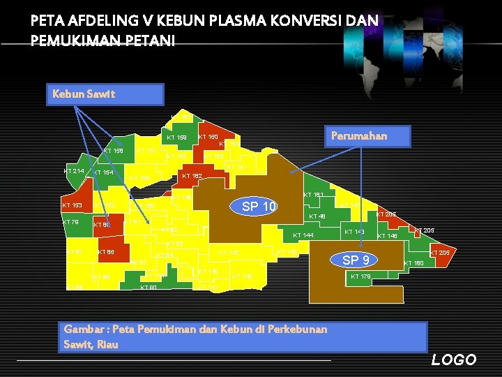 PETA AFDELING V KEBUN PLASMA KONVERSI DAN PEMUKIMAN PETANI Kebun Sawit KT 183 KT