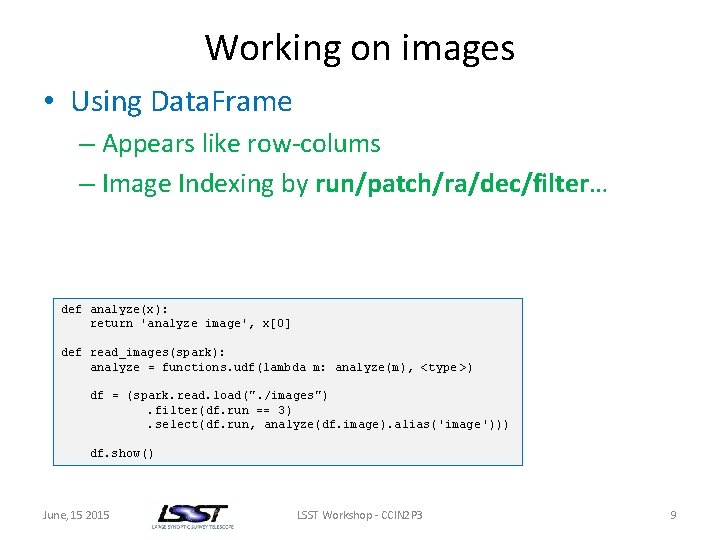 Working on images • Using Data. Frame – Appears like row-colums – Image Indexing