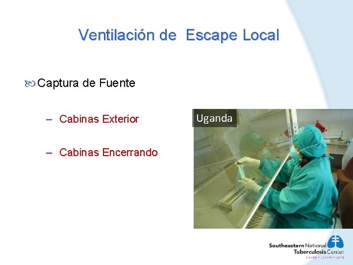 Ventilación de Escape Local Captura de Fuente – Cabinas Exterior – Cabinas Encerrando Uganda