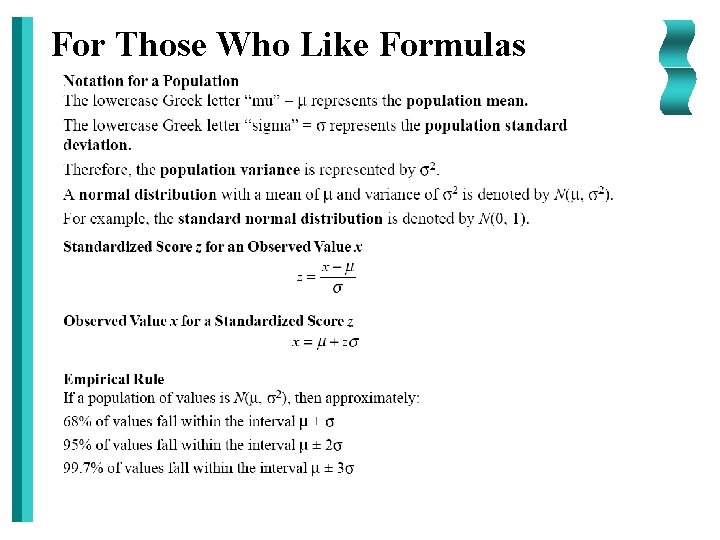 For Those Who Like Formulas 