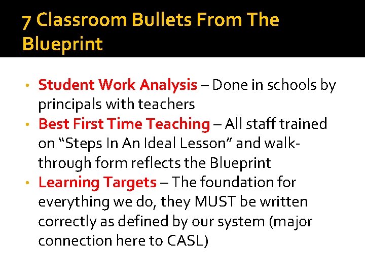 7 Classroom Bullets From The Blueprint Student Work Analysis – Done in schools by 7 Classroom Bullets From The Blueprint Student Work Analysis – Done in schools by