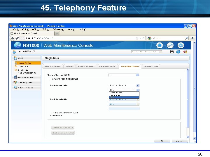 45. Telephony Feature 20 