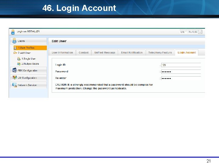 46. Login Account 21 