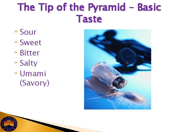 The Tip of the Pyramid – Basic Taste Sour Sweet Bitter Salty Umami (Savory)