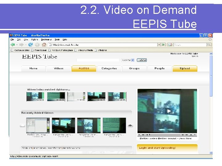 2. 2. Video on Demand EEPIS Tube 