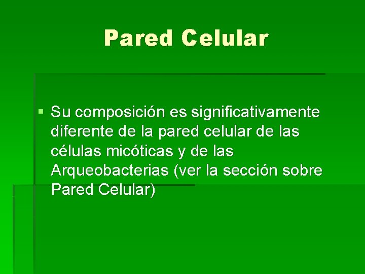 Pared Celular § Su composición es significativamente diferente de la pared celular de las
