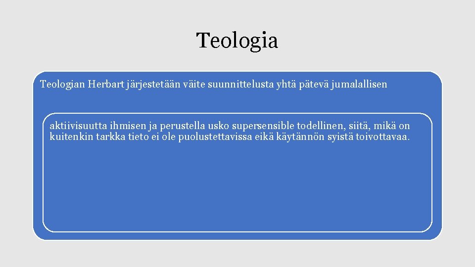 Teologian Herbart järjestetään väite suunnittelusta yhtä pätevä jumalallisen aktiivisuutta ihmisen ja perustella usko supersensible