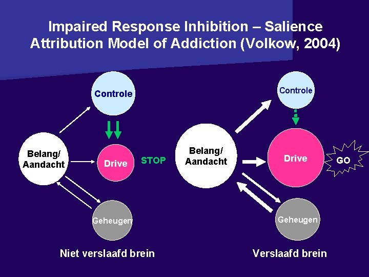 Impaired Response Inhibition – Salience Attribution Model of Addiction (Volkow, 2004) Controle Belang/ Aandacht