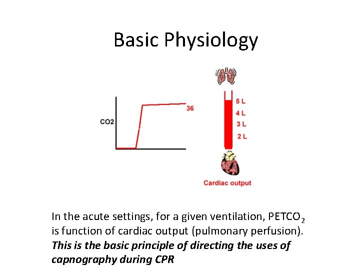Basic Physiology In the acute settings, for a given ventilation, PETCO 2 is function