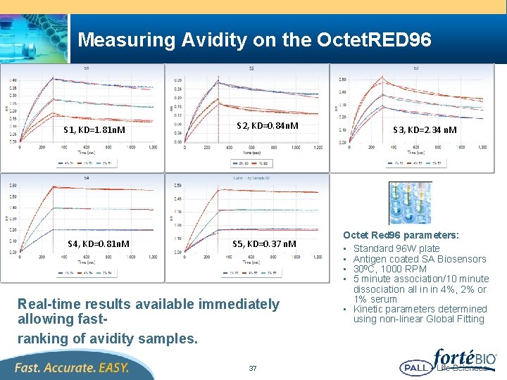 Measuring Avidity on the Octet. RED 96 S 1, KD=1. 81 n. M S