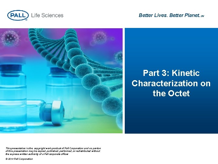 Better Lives. Better Planet. SM Part 3: Kinetic Characterization on the Octet This presentation