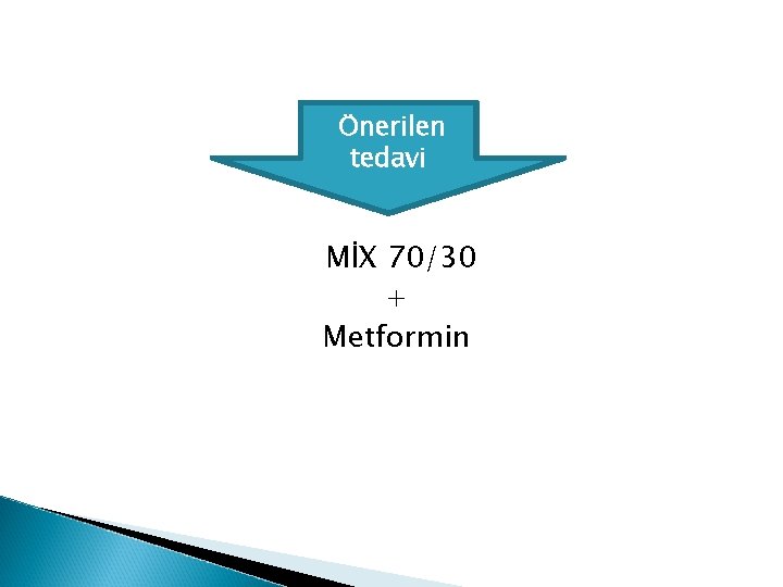 Önerilen tedavi MİX 70/30 + Metformin 