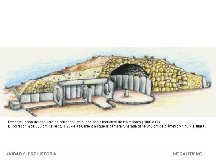 Reconstrucción del sepulcro de corredor I, en el poblado almeriense de los millares (2000